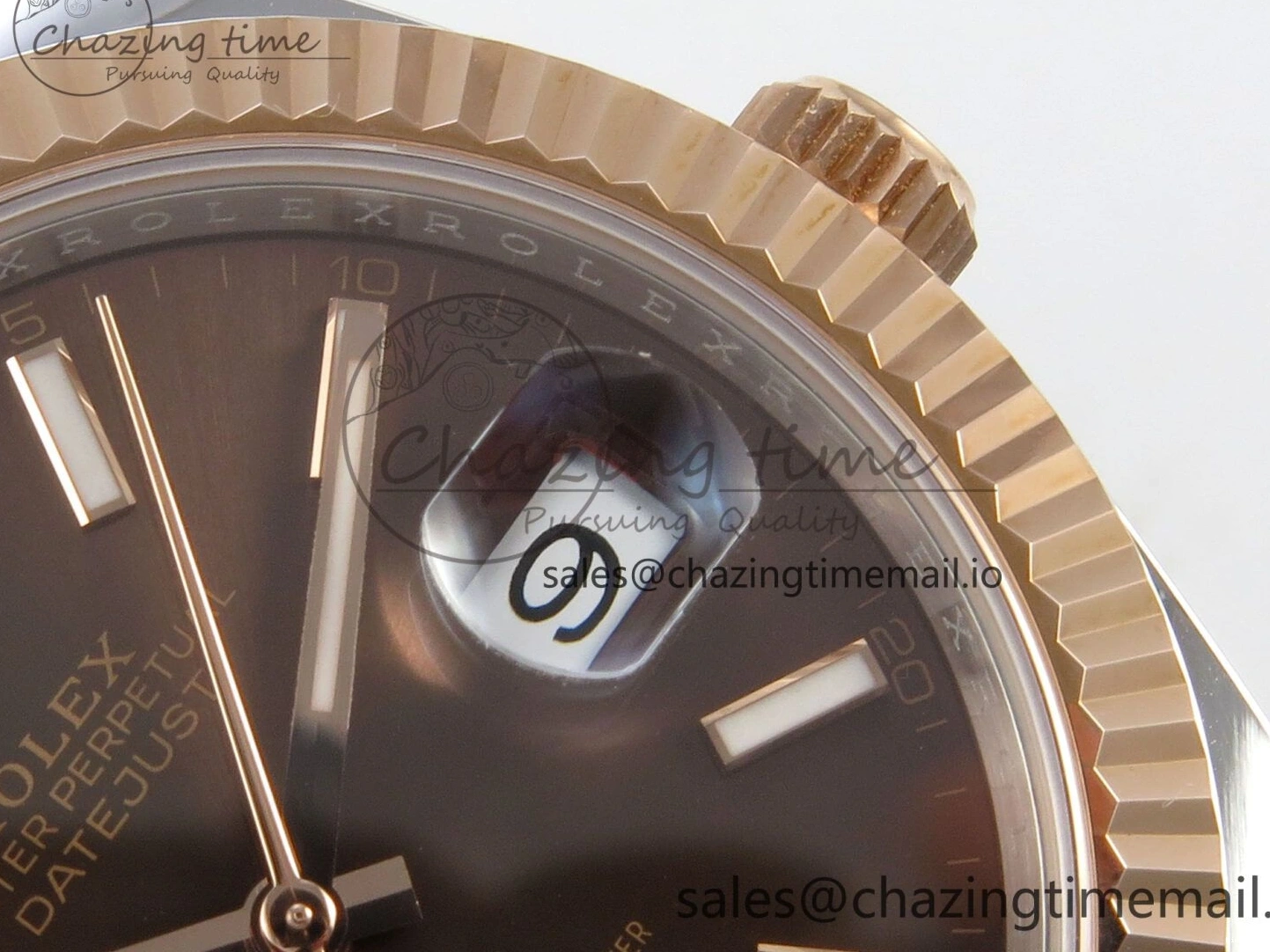 MiroTime 0202 DateJust 41 126331 SS RG ARF 1:1 Best Edition Brown Stick Dial on Jubilee Bracelet SH3235 (Weighted) TopPick 196